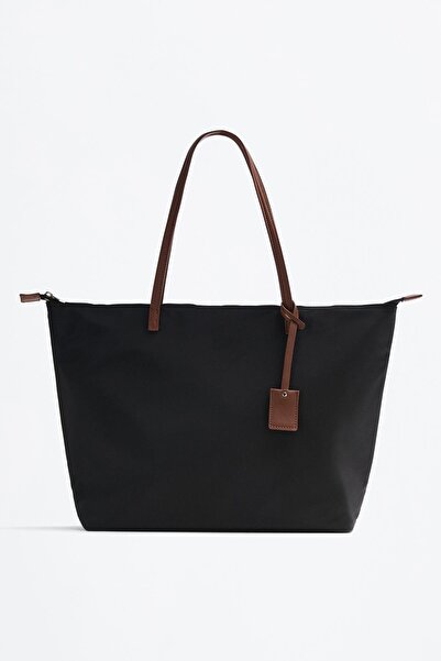 LEFTIES Büyük naylon tote çanta