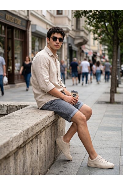 Kaizer Jeans Füme Doble Paça Kot Şort