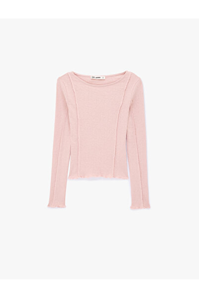 Koton Βαμβακερό μπλουζάκι με ραβδώσεις, στενή εφαρμογή, λαιμόκοψη καγιάκ και ...