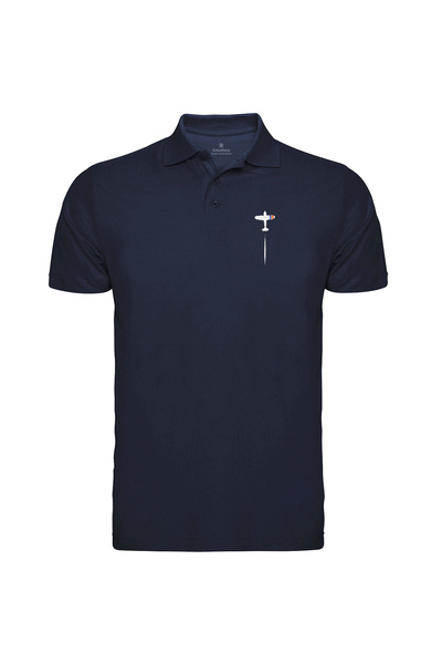 ColorEscu Tricou polo Avion România, broderie, densitate mare, culoare bleuma...