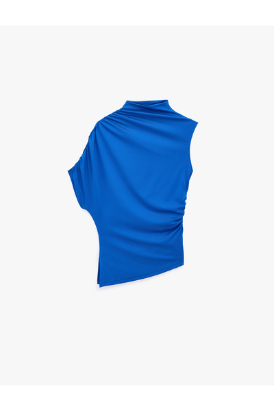 Koton Μπλούζα με στενή εφαρμογή, ασύμμετρη κοπή και ριχτό όρθιο γιακά