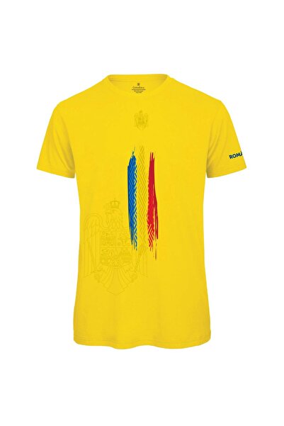 ColorEscu Tricou România Suporter, bărbat, culoare galbenă, CRP113