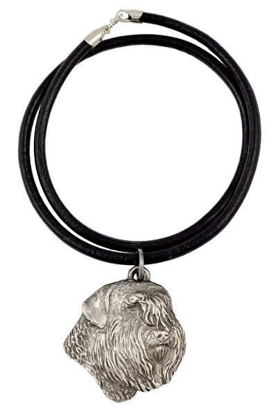 Art - Dog Bouvier des Flandres - Necklace with dog, silver-plated pendant for...