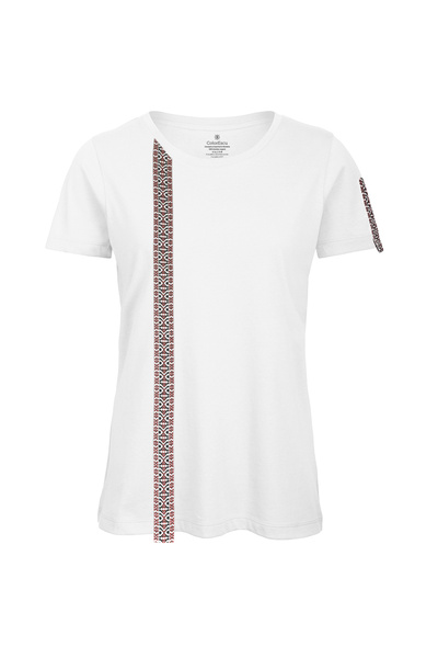 ColorEscu Tricou Motive Țesute, damă, culoare albă CIR149