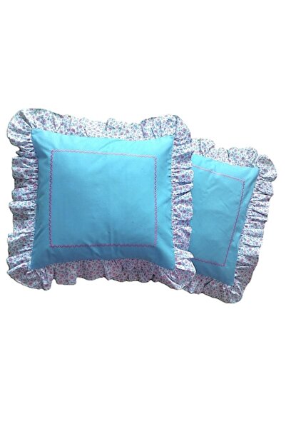 Casa Bucuriei Set de 2 fețe de pernă cu volane, 60 cm x 60 cm, Casa Bucuriei,...