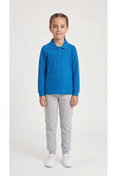 Mışıl Kids Σχολικό μακρυμάνικο πόλο για κορίτσια με γιακά Lacoste