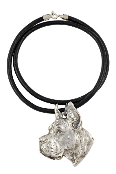Art - Dog Dog German I - Colier cu câine, pandantiv placat cu argint pentru i...