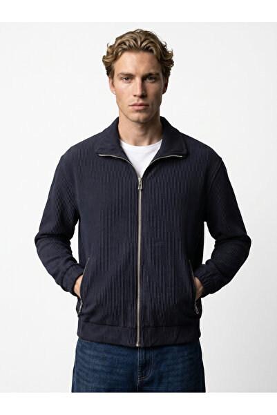 BASEL.CO Comfortable Fabric Stand Collar Lined Jacket