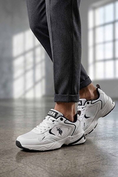 U.S. Polo Assn. Men's White & Black Chunky Sneaker - Comfortable High Sole