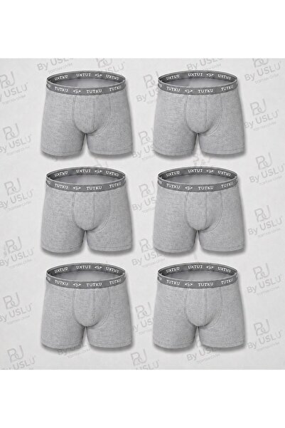 BYUSLU Erkek Boxer 6'lı Paket pamuklu Likralı rahat kalıp TUTKU