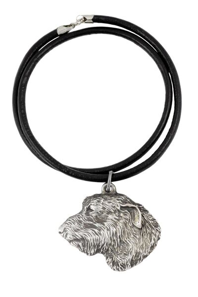 Art - Dog Irish Wolfhound I - Necklace with dog, silver-plated pendant for do...