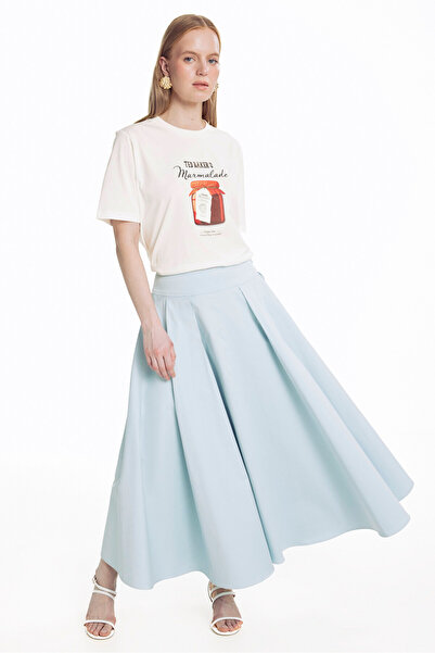 Ted Baker Mavi Beli Oturan Volume Midi Etek