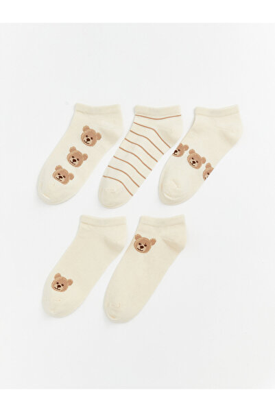 LC Waikiki Bear Patterned Women's Trainer Socks 5-Pack