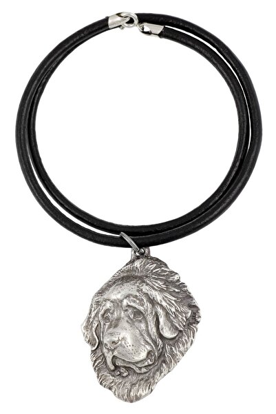 Art - Dog Mastiff Tibetan, Do khyi - Colier cu câine, pandantiv placat cu arg...