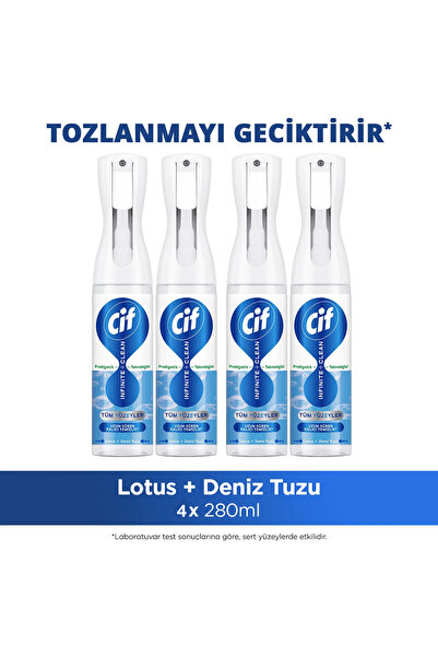Cif Infinite Clean Doğal Probiyotikli Anti Toz Sprey Tüm Yüzeyler İçin Lotus ...