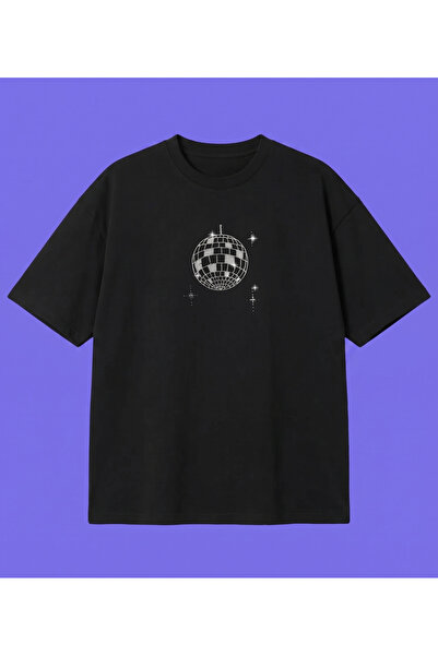 Carpe Black Taşlı Disco Oversize T-shirt