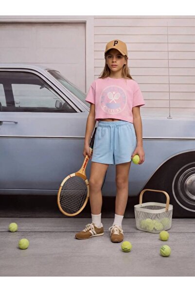 Laciel Prs 100% Cotton Tennis Printed T-Shirt Shorts Kids Set