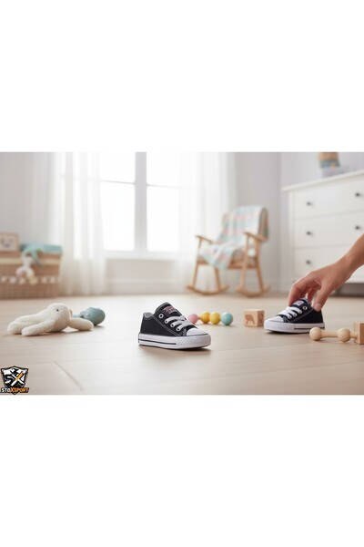 StoXStore Unisex Girls Boys Baby Kids Short-Laced Canvas Linen Sneakers Sneakers