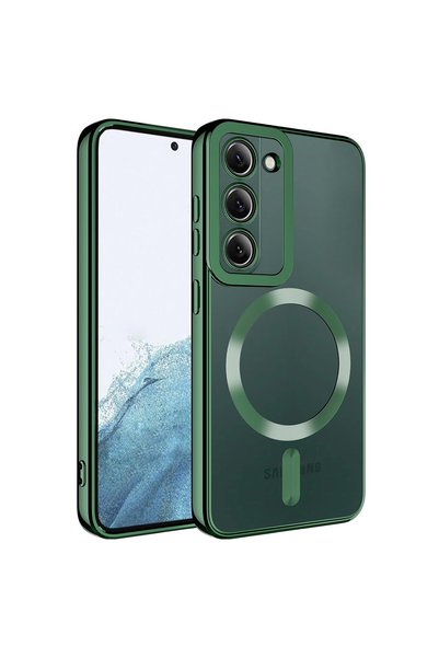 Microsonic Samsung Galaxy S22 Plus Case Magsafe Luxury Electroplate Dark Green