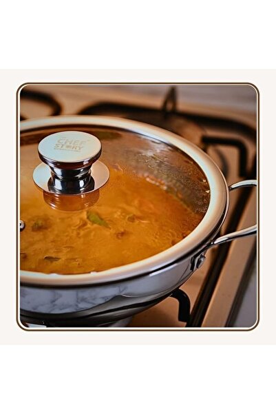 Generic Tri-Ply Honeycomb Ceramic Coated Frying Pan with Glass Lid from The C...