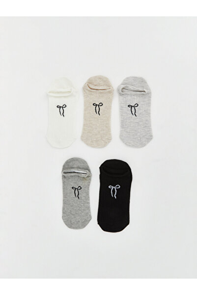 LC Waikiki Bow Printed Women's Trainer Socks 5-Pack