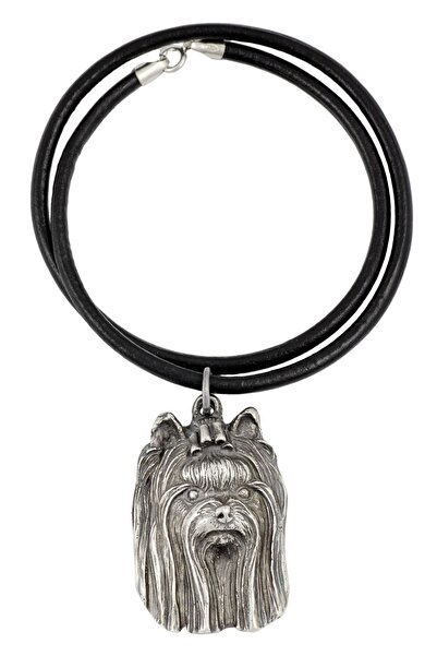 Art - Dog Yorkshire Terrier, Yorkie III - Colier cu câine, pandantiv placat c...