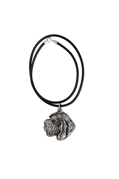 Art - Dog Otterhound - Colier cu câine, pandantiv placat cu argint pentru iub...
