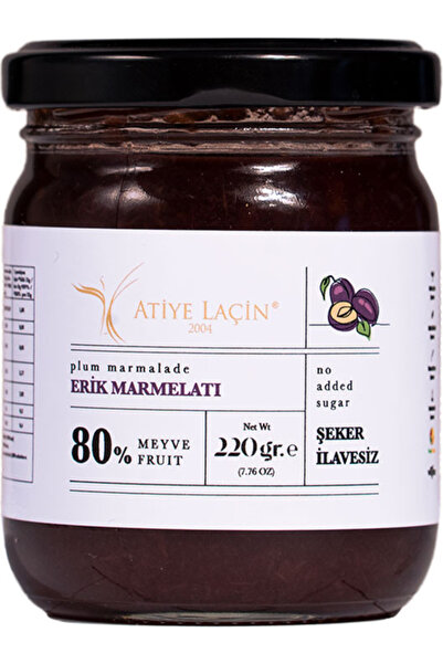 Atiye Laçin Erik Marmelatı 220 gr Şekersiz (%100 Doğal %80 Meyve ,Katkı Madde...