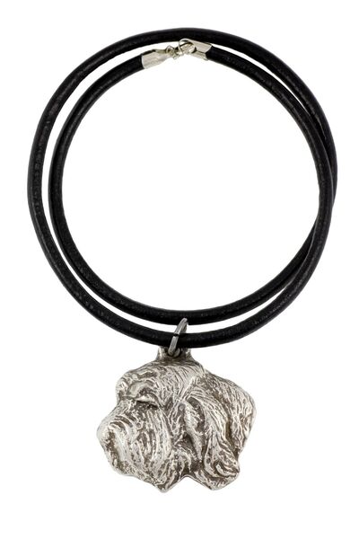 Art - Dog Petit Basset Griffon Vendéen - Necklace with dog, silver-plated pen...