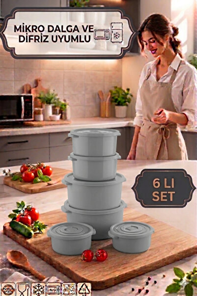 ego home Mikrodalga Ve Difrizde Kullanılabilen Saklama Kabı Seti Yuvarlak 6'l...