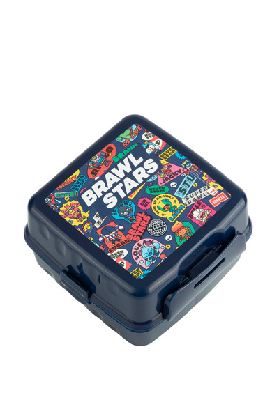 BRAWL STARS Lisanslı Lacivert Beslenme Kutusu - Çatal Kaşıklı 4 Bölmeli Kilit...