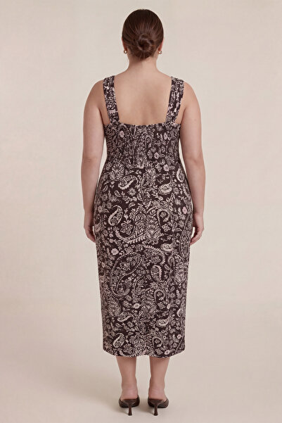 MYLİNE Πλεκτό φόρεμα με λεπτομέρειες από κούμπωμα και γιλέτα