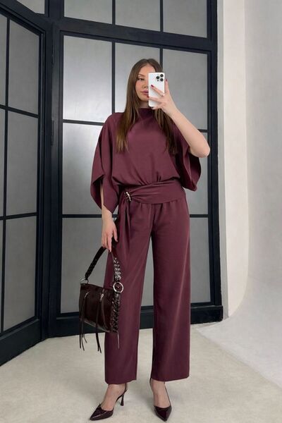 Get Crazy Γυναικείο Σετ με Μπλούζα με Μανίκια Νυχτερίδα και Παντελόνι με Φαρδ...