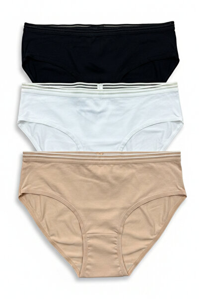 Nicoletta Γυναικεία εσώρουχα 3 τεμαχίων από βαμβάκι Lycra με φαρδιά ελαστική ...