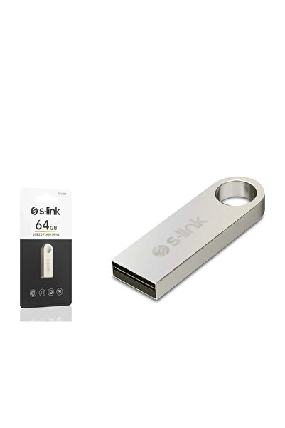 S-LINK ذاكرة فلاش USB 2.0 بسعة 64 جيجابايت من SL-U264 بهيكل معدني متين