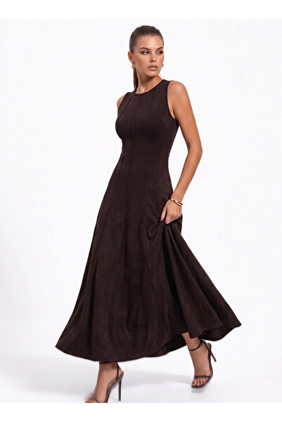 TLG TLG GİYİM Γυναικείο Μινιμαλιστικό Σχέδιο Φόρεμα σε γραμμή Α, Εξαιρετικά Ε...