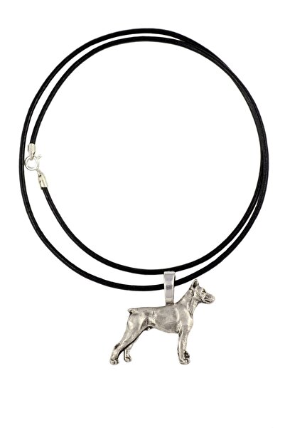 Art - Dog Dobermann - Dog necklace, silver-plated pendant for the dog lover, ...
