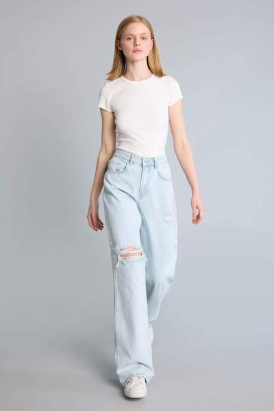 DeFacto Ίσιο Φαρδύ Παντελόνι H5366AX26SM