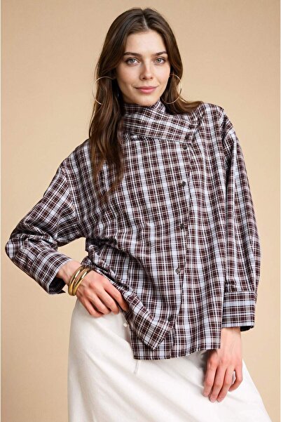 DeFacto Κανονική εφαρμογή, μακρυμάνικο τουνίκ από ποπλίνα με σχέδιο δάμας H42...