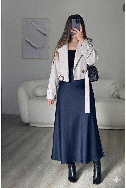 CNG MODA تنورة ساتان أنيقة بطول ماكسي