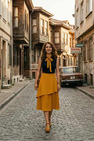 Sihirli Düğmeler Flared Skirt