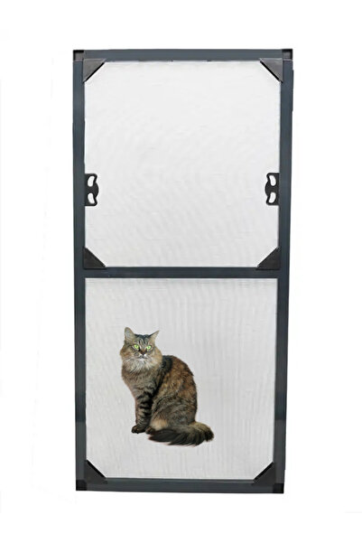 Pratik Sineklik Dünyası KEDİ Tüllü SABİT Kapı Sinekliği ANTRASİT (EN= 0-90 CM...