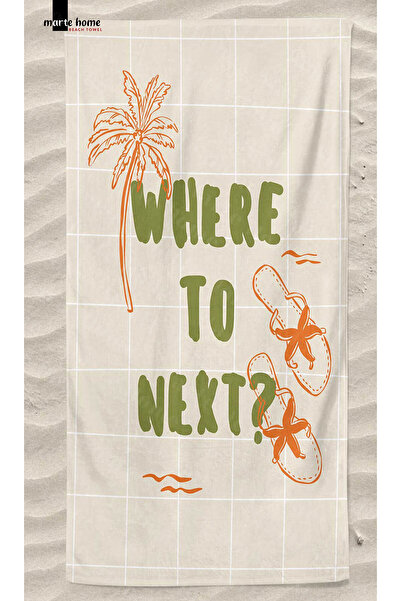 Marte Home WHERE TO NEXT - RENKLİ BASKILI PLAJ HAVLUSU - 75x150 CM