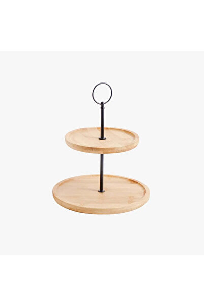 Phos & Gaia Διώροφος δίσκος σερβιρίσματος από μπαμπού με μεταλλική βάση