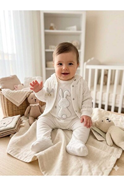 MonAlisa Kids Baby Girl White Rabbit Set