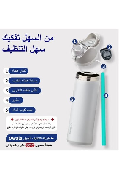 Generic Owala 24oz Insulated Stainless Steel Water Bottle with Straw Lid, Khaki