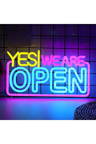 Slasa YES WE ARE OPEN Neon Sign 20x35 cm LED Wall Display Board 6mm Acrylic Base