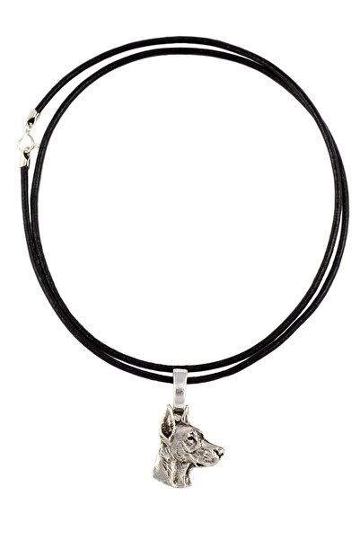 Art - Dog Dobermann - Dog necklace, silver-plated pendant for the dog lover, ...