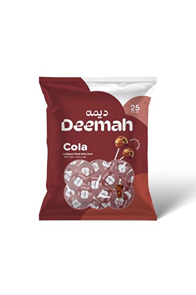 Deemah علكة على شكل مصاصة بنكهة الكولا، 10 جرام × 25 × 12