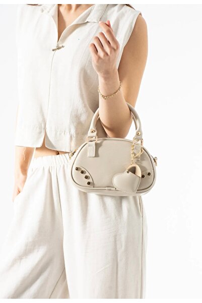 grand coco Γυναικεία κομψή μπεζ τσάντα χειρός και ώμου